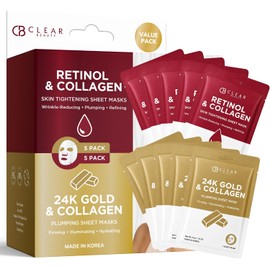 Collagen Face Mask for Skincare Routine and Self-Care Beauty Merchandising - Clear Retinol