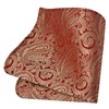 GUSLESON Mens Gold Red Tie Paisley Wedding Solid Silk Necktie