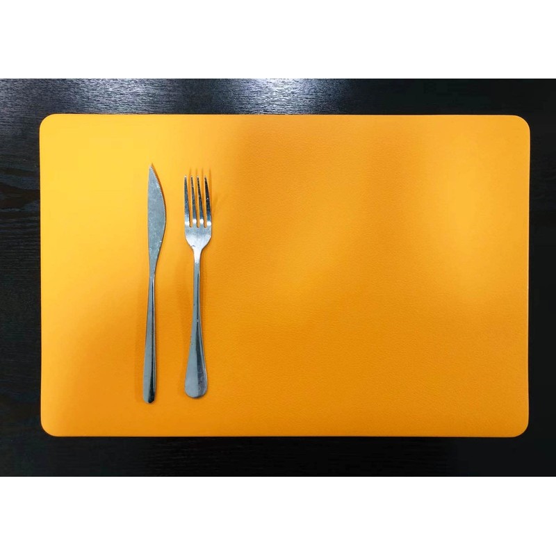 Leather Table Mats, Set of 6 Leather Placemats, Classic Reversible