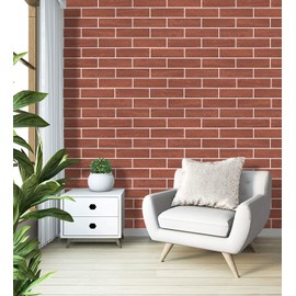 TORURAL 100 Red Faux Brick Wall Tiles, Inorganic Minerals, 3D Thin Brick Veneers for Bedroom, Bathroom, Kitchen, Fireplace and Fence Wall Panels (14.2 sq.ft)