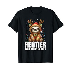Reindeer War Sold Out Christmas Sloth Christmas Time T-Shirt, black