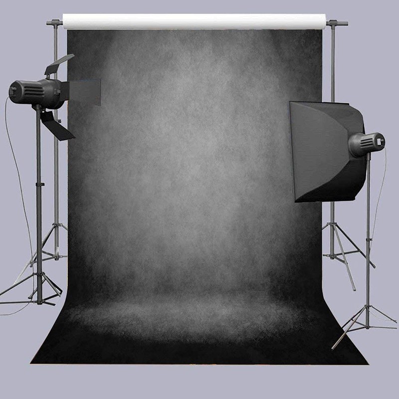 Black Abstract Portrait Backdrop Black Gray Solid Color Photography Background