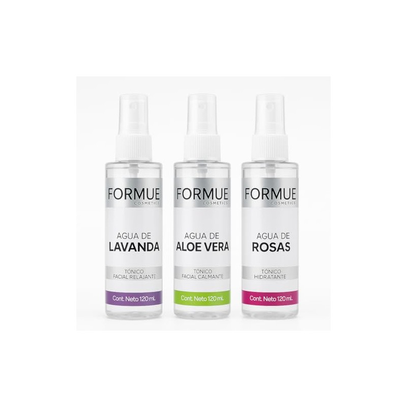 Kit de aguas aloe vera, rosas y lavanda Formue 120