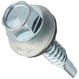 Hillman 561053 1/4-14-Inch x 1-1/4-Inch Washer Head Neoprene Washer Self Drilling Screw, 100-Pack