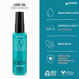 SexyHair Healthy Love Oil Aceite Hidratante, 73 ml | Controla frizz | Aporta brillo | Protección térmica | Todo tipo de cabello
