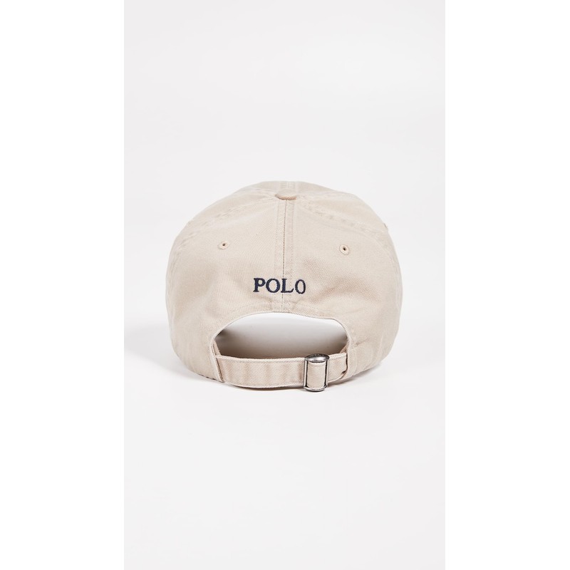 Polo Fashion Signature Pony Adjustable Beige Cotton Hat