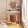 WOHOMO White Faux Marble Folding Desk, 31.5" Small Desk for
