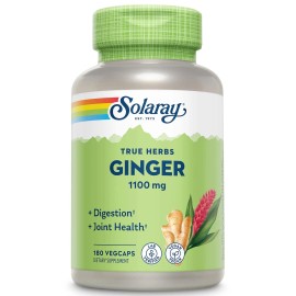 SOLARAY Ginger Root Herbal Supplement 180 Count Non GMO Vegan Supports Digestion Joints
