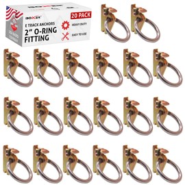 BoxerTool Heavy Duty - E Track Tie Down Anchors (20 Pack) - Heavy Duty Steel 2" O Ring E Track Accessories for Trailer, Vans, Trucks, Motorcycle, Enclosed/Flatbed Trailers