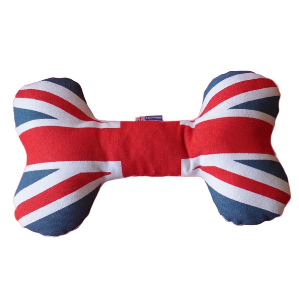 PetLondon British London 13" Union Jack Bone, Canvas Plush Dog