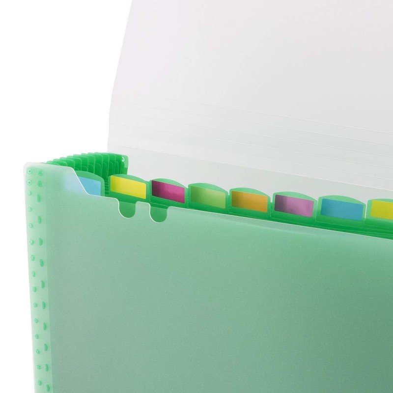 D.RECT 110576 5540 Expanding File Folder Expandable Document Folders, Green,