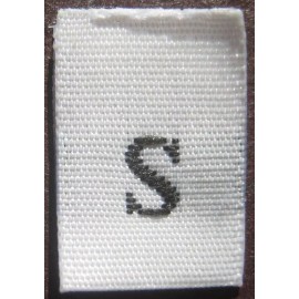Sean Label 50 PCS WHITE WOVEN SEWING CLOTHING LABEL SIZE TAGS - SMALL - S