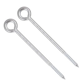 TERF® 12mm X 300mm Welded Screw Eye 12mm X 300mm Heavy Duty Zinc Plated Steel Screws in Eye bolt - Pack of 2