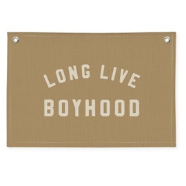 Wheatwin Long Live Boyhood Boys Room Decor - Linen Banner Wall Hanging Canvas Banner Flag Decor for Toddler Boy Room Nursery Playroom - Beige