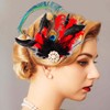 Yokawe 1920s Peacock Feather Hair Clip Red Flapper Gatsby Fascinator