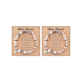 2pcs Friendship Bracelets for Women Best Friend Bracelets Healing Beaded Bracelets for Women BFF Bracelet Natural Stone Bracelet Gifts for Friends,Bestie,Sister,BFF