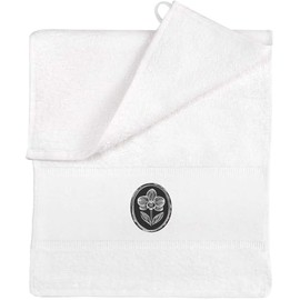 Azeeda 'Orchideenblüte im ovalen Rahmen' Flanell/Gästehandtuch (TL00071062)