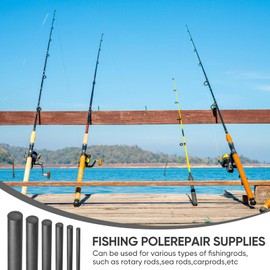 POPETPOP 6pcs Fishing Rod Repair Kit Broken Rod Connectors Broken Pole Repair Carbon Fiber Rod for RC Airplane Fishing Crafts 1mm+1.5mm+2mm+2.5mm
