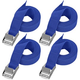 Lashing Straps Short with Ratchet 200 cm – Pack of 4 Lashing Straps Fastening Strap, Short Lashing Straps with Clamping Lock, Bicycle Carrier Tie Down Straps for Bicycle, Motorcycle, Car, Camping