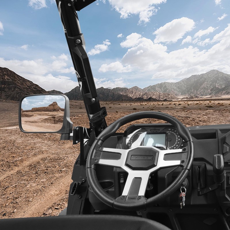 Wide Side Mirrors for Polaris Ranger XP 1000, Adjustable Clear