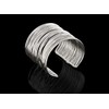 T Waikikaku Coil Women's Wide Silver Casual Accessory Bangle, Zinc,