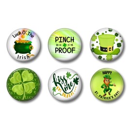 St. Patrick's Day Shamrock Locker Magnets - Set of Six 1.75'' - Irish Green Party Favor Decorations