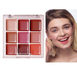 Lip Color Palette, Lip Pallete 9 Colors, Waterproof Long-Lasting Moisturizing Matte Non-Sticky Cosmetic for Teen Girls Party Everyday Wear