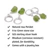 Natural raw peridot drop earrings with 925 sterling silver and