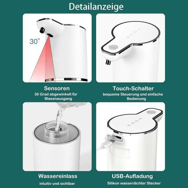 Hqynss Advanced Automatic Foaming Hand Soap Dispenser - Touchless, Convenient