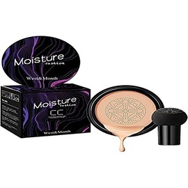Base de Maquillaje Air Cushion CC Cream Mushroomhead - Base de Maquillaje hidratante BB Cream Cobertura Completa,Crema CC para Pieles maduras, aclara el Control de Aceite de Larga duración e