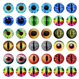 Julie Wang 25 mm 20 Pieces Dragon Eyes Glass Cabochon Eyes for Clay Doll Making Sculptures Props Crafts DIY Findings Jewellery Making