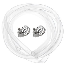 uxcell Silicone Tubing 6mm(1/4") ID 8mm(5/16") OD 5ft Silicone Rubber Tube Air Hose Water Pipe Clear with Clamps