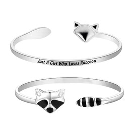 Zuo Bao Raccoon Bracelet Raccoon Lover Gift Just A Girl Who Loves Raccoon Jewelry Gift For Animal Protector Lover, Metal, stainless-steel
