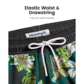 Maamgic Women's Quick Dry Board Shorts with Pockets - Vintage Bathing Suit Shorts - Dark Green, Large