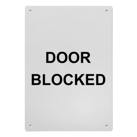 Door Blocked Sign, 8.5 x 11 in" OSHA Compliant Exit Do Not Block Sign, Weatherproof Plastic, UV resistant & Easy-to-Read Signage