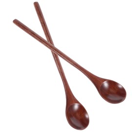 Ymapinc 2 PCS Wooden Honey Spoons for Tea, Long Spoons for Stirring, Wooden Honey Spoon, Coffee Spoons, Tea Spoons, Small Spoons, Tasting Spoons, Teaspoons for Mixing, Stirring, Eating