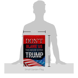 This House Voted Trump Garden Flag - Set Wall Holder Americana Political President Democrat Republican Tea Party United State American Election - Banner Small Yard Gift Double-Sided 13 X 18.5