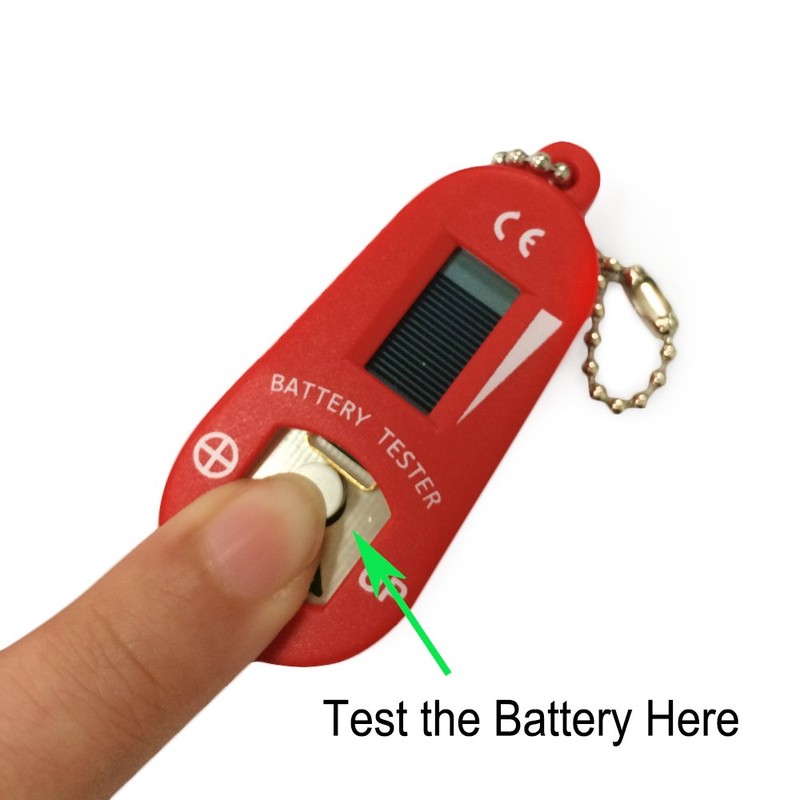Hearing Aid Battery Testers with Spare Battery Storage Compartment (Red)