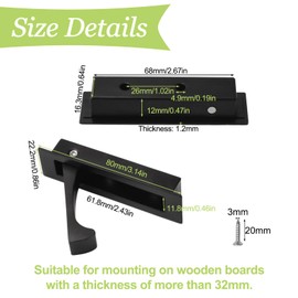 UFURMATE Flush Mount Door Pull, 2 Pieces 304 Stainless Steel Pocket Door Handle Brushed Flush Mount Pocket Door Hardware Pocket Door Edge Pull for Closet Pocket (Black)