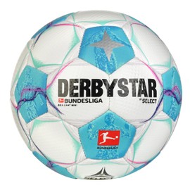 Derbystar Bundesliga Brillant Mini v24 Ball, White/Blue/Pink, 1