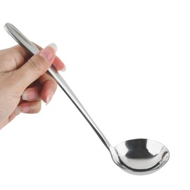 Vesaneae 21.5 cm Stainless Steel Soup Ladle, Serving Soup Spoon, Kitchen Cooking Ladle, Non-Stick and Heat Resistant Spoon for Sauces Gravy Broths Stews