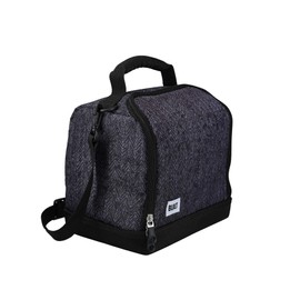 BUILT Insulated Lunch Bag with 'The Professional' Design, Polyester, Black, 18.5 x 24 x 26 cm