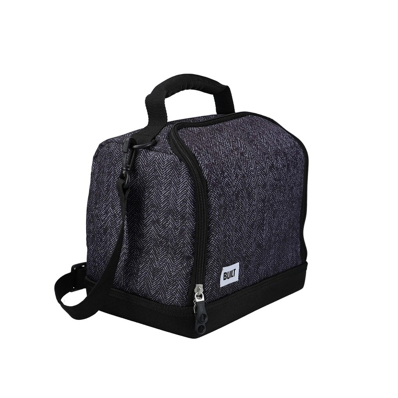 BUILT Insulated Lunch Bag with 'The Professional' Design, Polyester, Black,