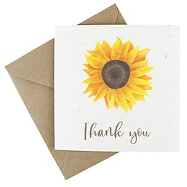Wildflower Thank You Card - Eco-Friendly Plantable Greeting Card - Sunflower