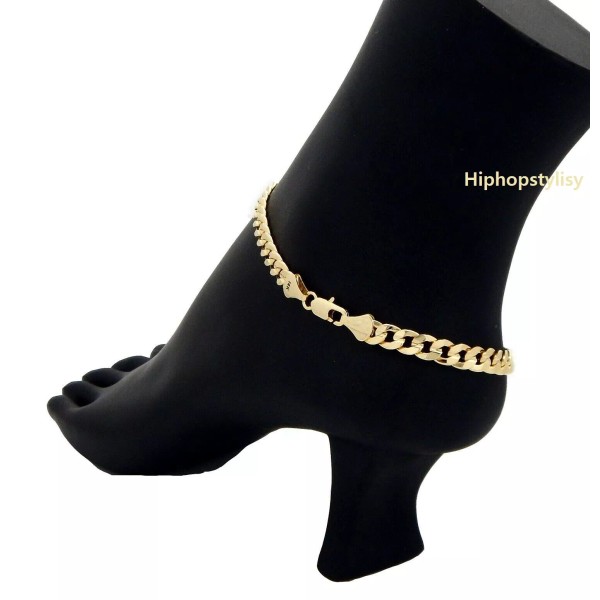 Hiphopstylist 6mm CUBAN CURB LINK CHAIN QUALITY ANKLET BRACELET 14K