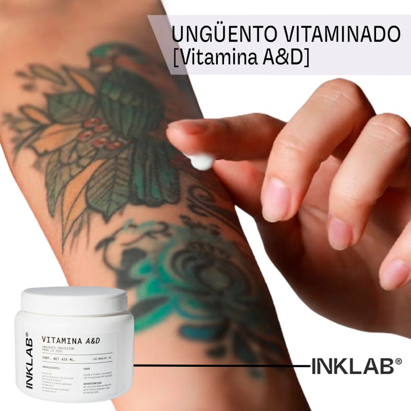Crema cuidado de tatuajes Inklab tattoo vitamina a d 425mL