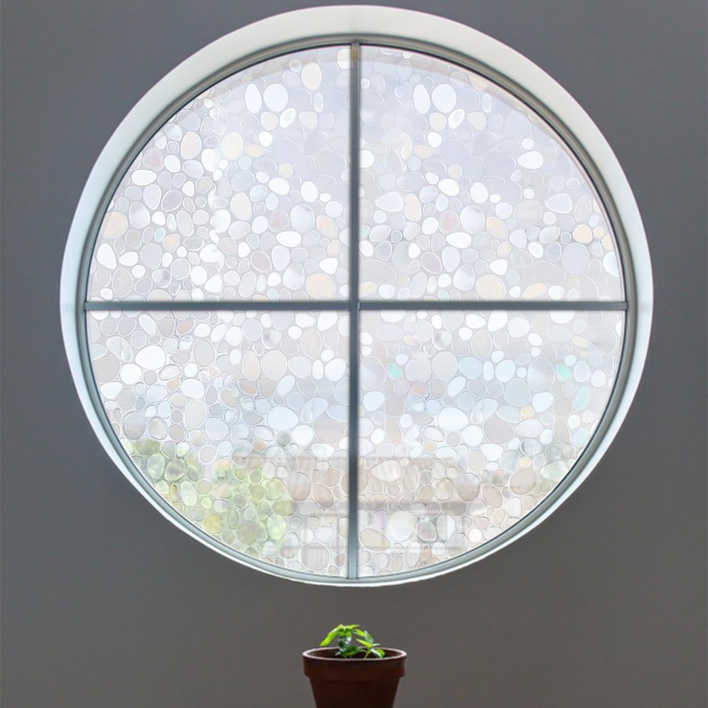 Autotech Park Precut Pebble Circle Window Film Shade, Self Adhesive