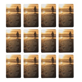 Footprints Poem Golden Brown Beach 4 x 3 Cardstock Prayer Card Pack of 12