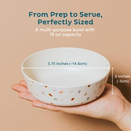 Nook Theory 4 Pack Bamboo Bowls - Alternative to Plastic Bowl, 18 Oz Reusable, Shatterproof Dinnerbowl, Dishwasher Safe - Not Microwavable Bamboo Dishes (Pop)