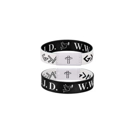 Flvkev Daily Bible Verse Bracelet Scan for Men Women Wearable Bible Bracelet Christian Scripture Bracelets Catholic Inspirational Religious Gifts (wwjd-black)